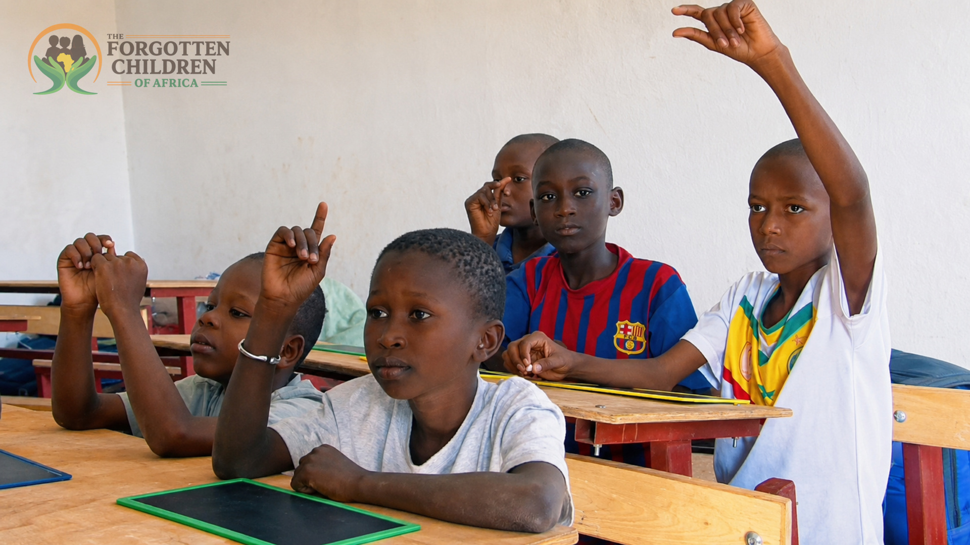 Students raising their hands in class